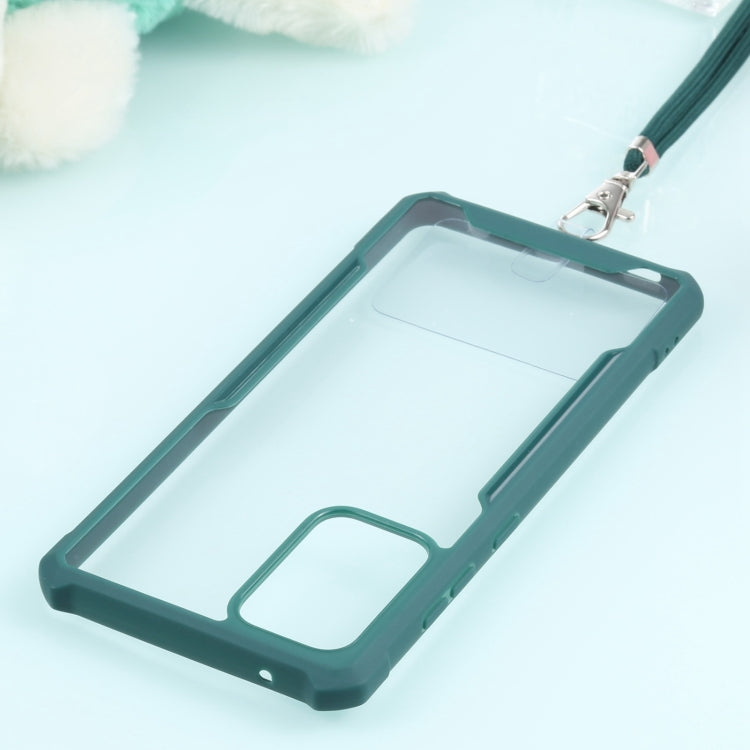 For Samsung Galaxy A72 5G / 4G Acrylic + Color TPU Shockproof Case with Neck Lanyard