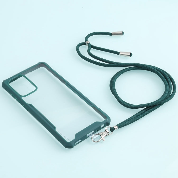 For Samsung Galaxy A72 5G / 4G Acrylic + Color TPU Shockproof Case with Neck Lanyard