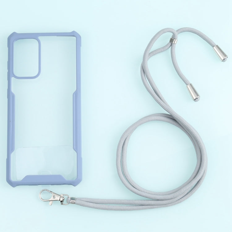 For Samsung Galaxy A72 5G / 4G Acrylic + Color TPU Shockproof Case with Neck Lanyard