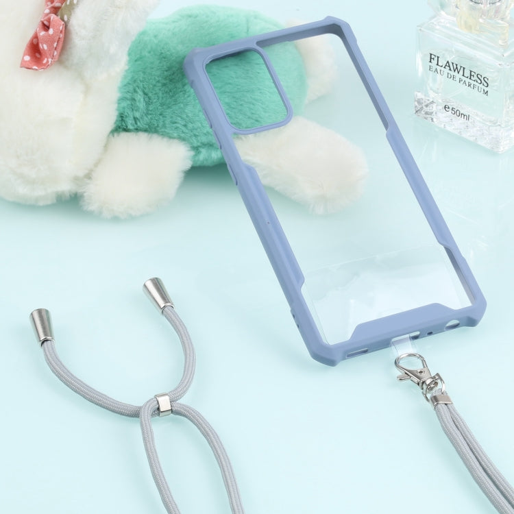 For Samsung Galaxy A72 5G / 4G Acrylic + Color TPU Shockproof Case with Neck Lanyard