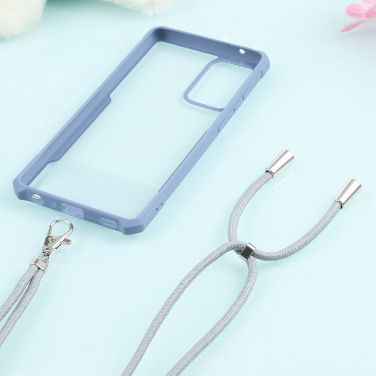 For Samsung Galaxy A72 5G / 4G Acrylic + Color TPU Shockproof Case with Neck Lanyard