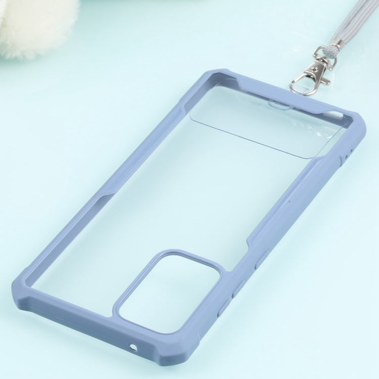 For Samsung Galaxy A72 5G / 4G Acrylic + Color TPU Shockproof Case with Neck Lanyard