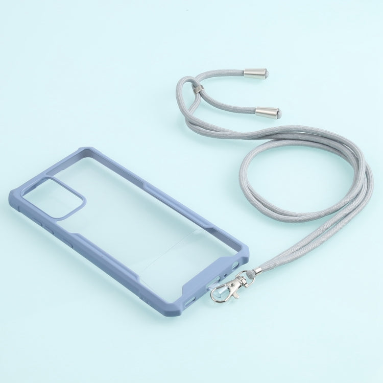 For Samsung Galaxy A72 5G / 4G Acrylic + Color TPU Shockproof Case with Neck Lanyard