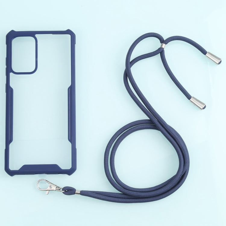 For Samsung Galaxy A72 5G / 4G Acrylic + Color TPU Shockproof Case with Neck Lanyard