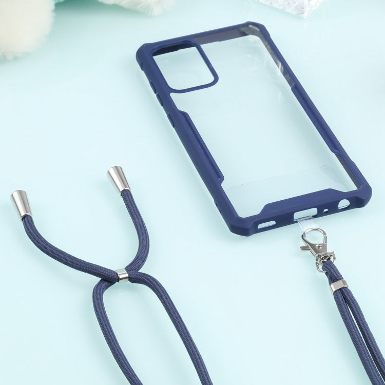 For Samsung Galaxy A72 5G / 4G Acrylic + Color TPU Shockproof Case with Neck Lanyard