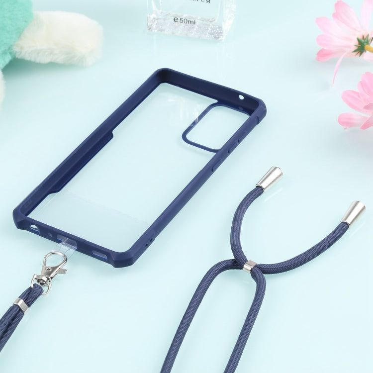 For Samsung Galaxy A72 5G / 4G Acrylic + Color TPU Shockproof Case with Neck Lanyard