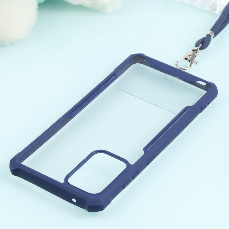For Samsung Galaxy A72 5G / 4G Acrylic + Color TPU Shockproof Case with Neck Lanyard
