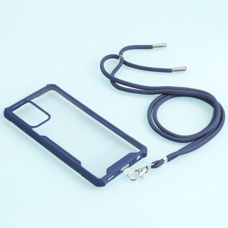For Samsung Galaxy A72 5G / 4G Acrylic + Color TPU Shockproof Case with Neck Lanyard