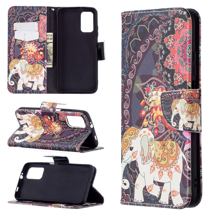 For Xiaomi Poco M3 Colored Drawing Pattern Horizontal Flip Leather Case with Holder & Card Slots & Wallet