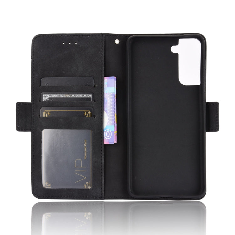 For Samsung Galaxy S21+ 5G Skin Feel Calf Pattern Horizontal Flip Leather Case with Holder & Card Slots & Photo Frame
