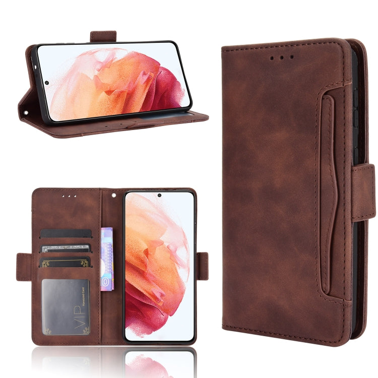 For Samsung Galaxy S21+ 5G Skin Feel Calf Pattern Horizontal Flip Leather Case with Holder & Card Slots & Photo Frame
