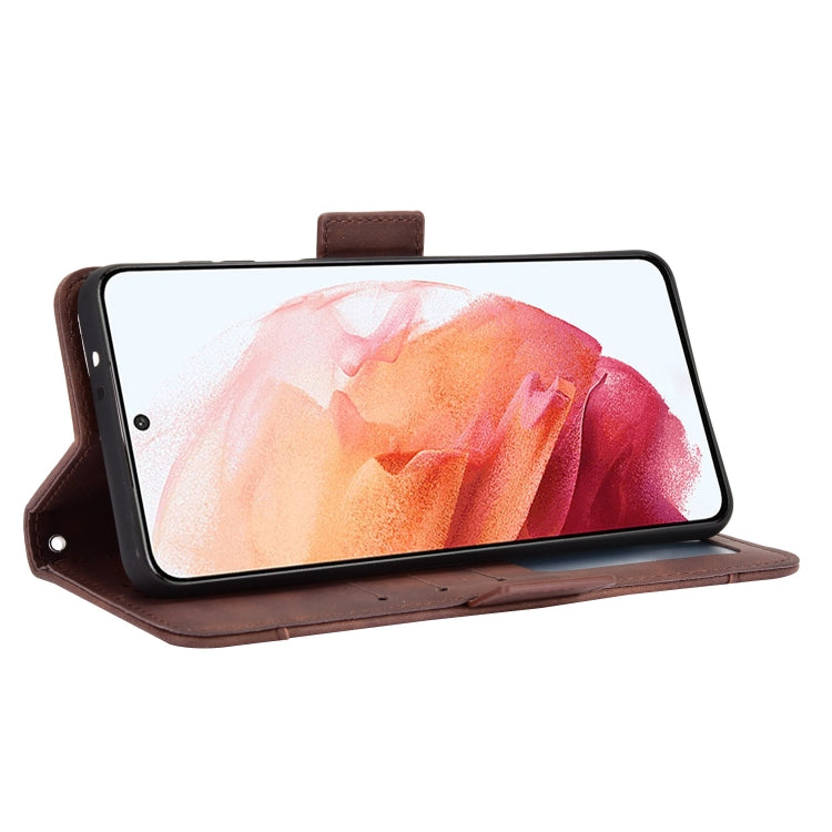 For Samsung Galaxy S21+ 5G Skin Feel Calf Pattern Horizontal Flip Leather Case with Holder & Card Slots & Photo Frame