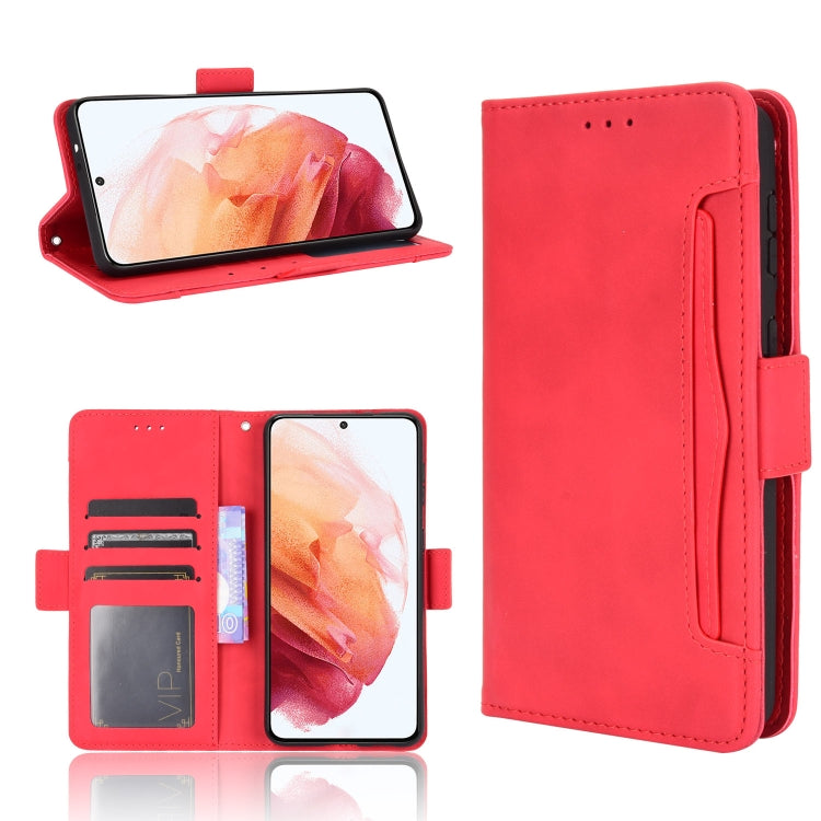 For Samsung Galaxy S21+ 5G Skin Feel Calf Pattern Horizontal Flip Leather Case with Holder & Card Slots & Photo Frame