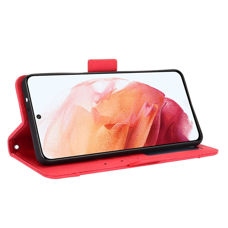 For Samsung Galaxy S21+ 5G Skin Feel Calf Pattern Horizontal Flip Leather Case with Holder & Card Slots & Photo Frame