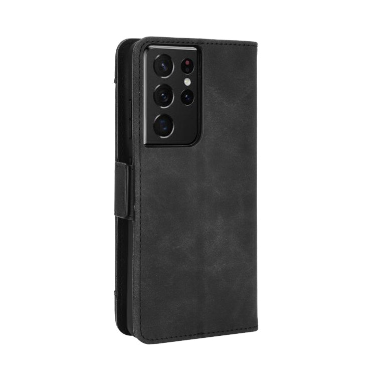 For Samsung Galaxy S21 Ultra 5G Skin Feel Calf Pattern Horizontal Flip Leather Case with Holder & Card Slots & Photo Frame