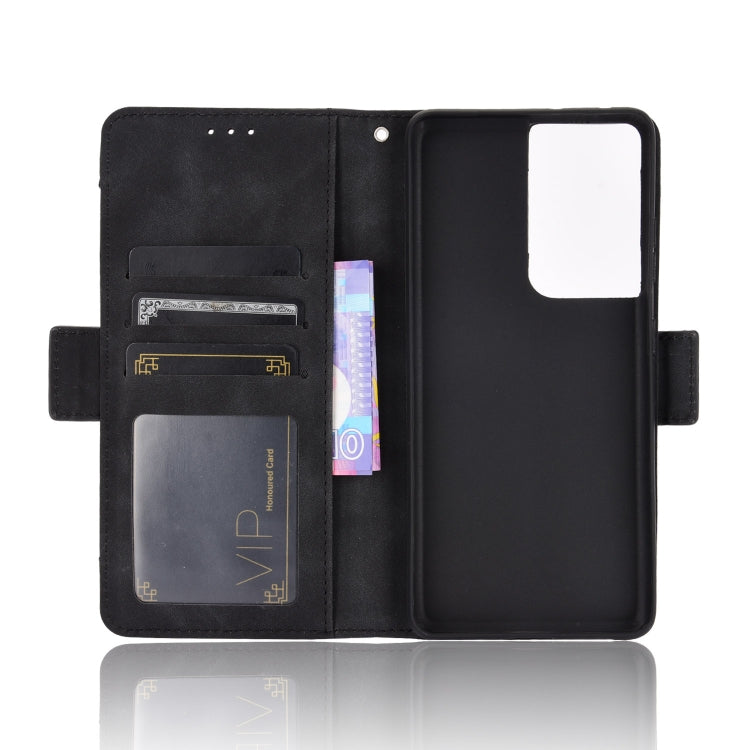 For Samsung Galaxy S21 Ultra 5G Skin Feel Calf Pattern Horizontal Flip Leather Case with Holder & Card Slots & Photo Frame