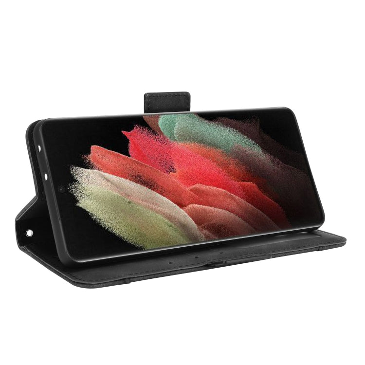 For Samsung Galaxy S21 Ultra 5G Skin Feel Calf Pattern Horizontal Flip Leather Case with Holder & Card Slots & Photo Frame