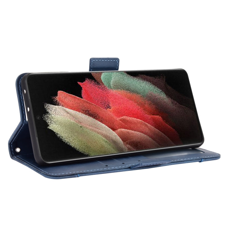For Samsung Galaxy S21 Ultra 5G Skin Feel Calf Pattern Horizontal Flip Leather Case with Holder & Card Slots & Photo Frame