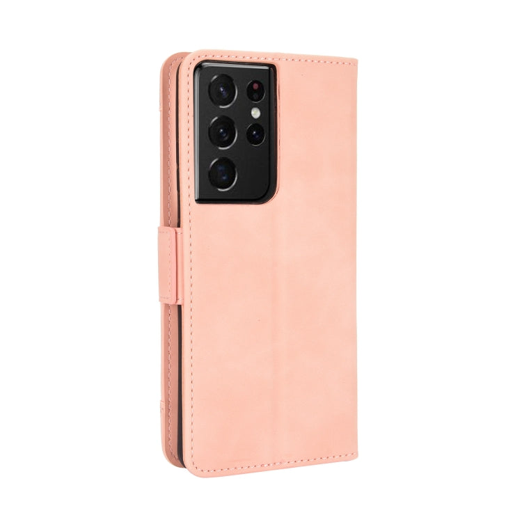 For Samsung Galaxy S21 Ultra 5G Skin Feel Calf Pattern Horizontal Flip Leather Case with Holder & Card Slots & Photo Frame