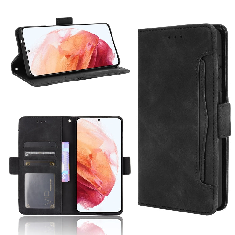For Samsung Galaxy S21 5G Skin Feel Calf Pattern Horizontal Flip Leather Case with Holder & Card Slots & Photo Frame