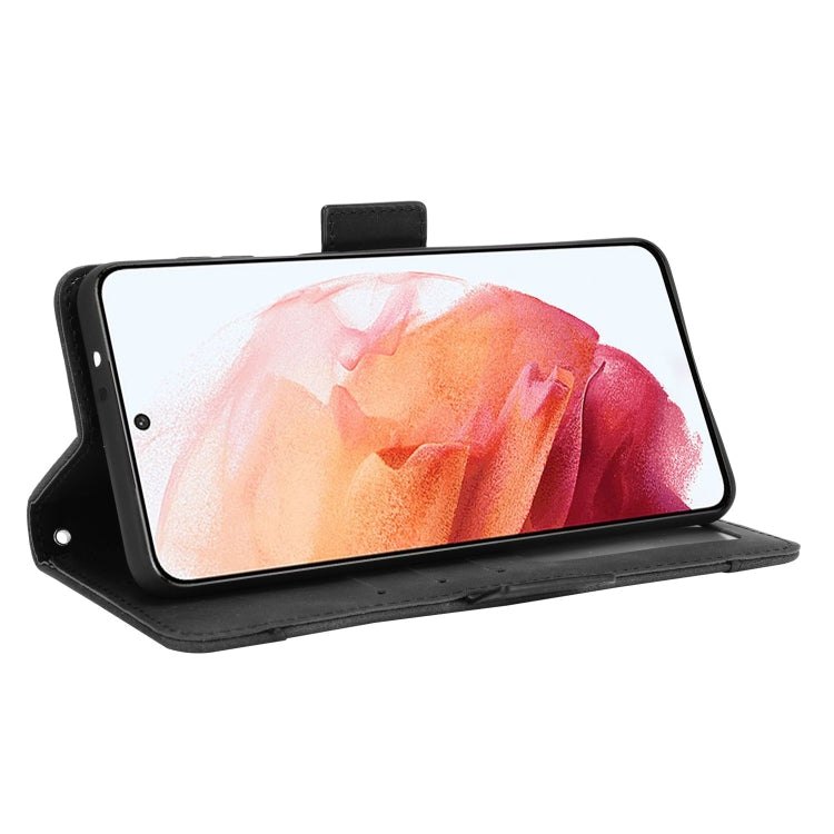 For Samsung Galaxy S21 5G Skin Feel Calf Pattern Horizontal Flip Leather Case with Holder & Card Slots & Photo Frame