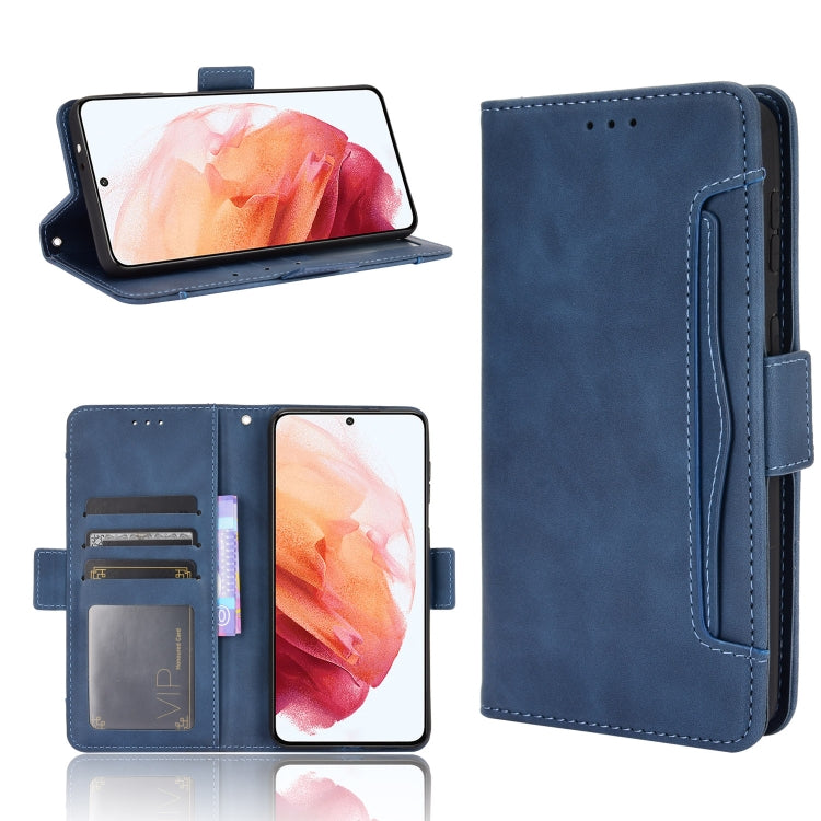 For Samsung Galaxy S21 5G Skin Feel Calf Pattern Horizontal Flip Leather Case with Holder & Card Slots & Photo Frame