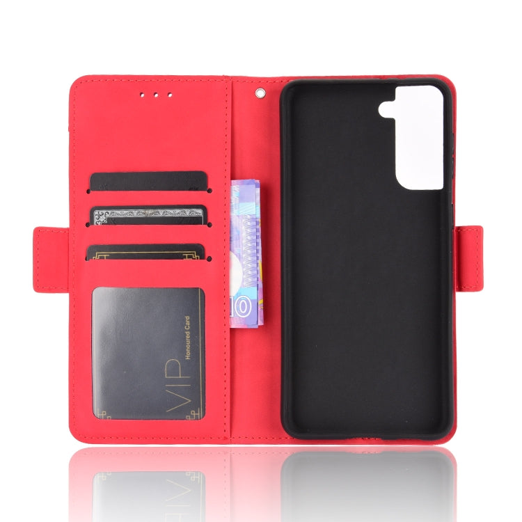For Samsung Galaxy S21 5G Skin Feel Calf Pattern Horizontal Flip Leather Case with Holder & Card Slots & Photo Frame