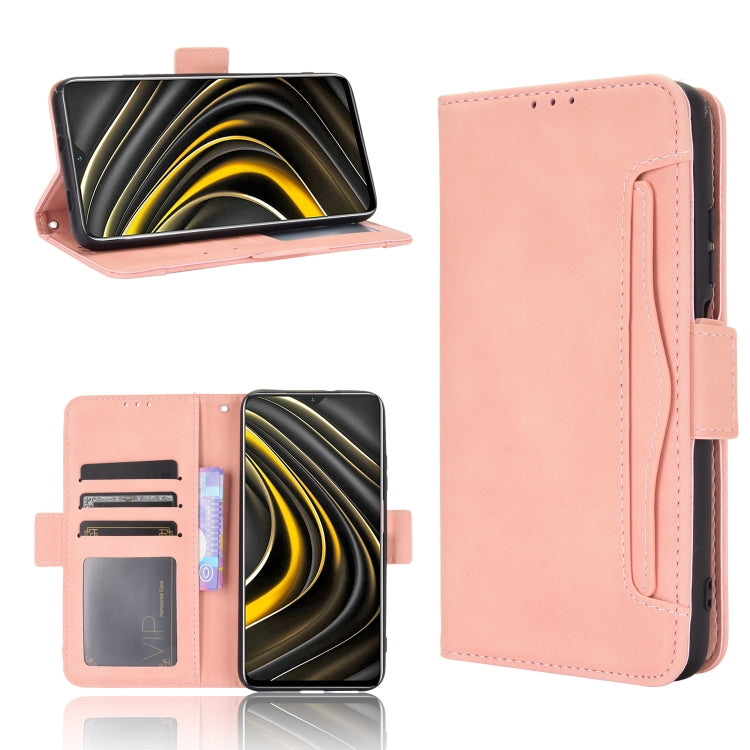 For Xiaomi Poco M3 Skin Feel Calf Pattern Horizontal Flip Leather Case with Holder & Card Slots & Photo Frame