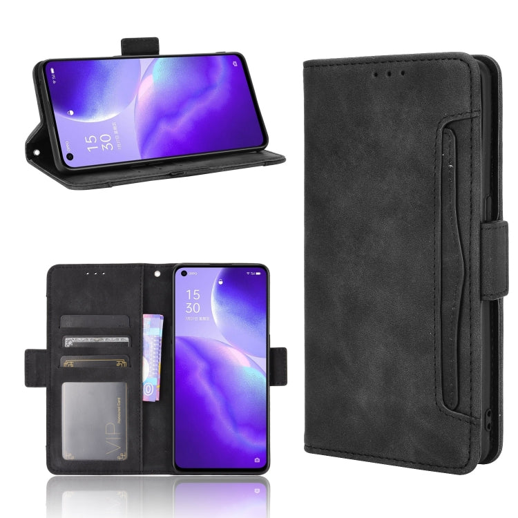 For OPPO Reno5 5G Skin Feel Calf Pattern Horizontal Flip Leather Case with Holder & Card Slots & Photo Frame