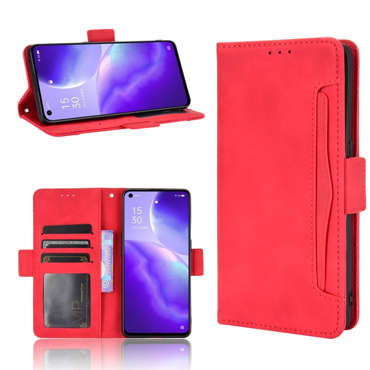 For OPPO Reno5 5G Skin Feel Calf Pattern Horizontal Flip Leather Case with Holder & Card Slots & Photo Frame