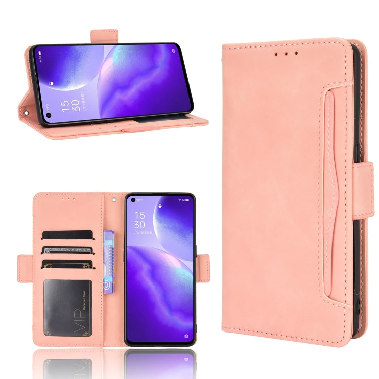 For OPPO Reno5 5G Skin Feel Calf Pattern Horizontal Flip Leather Case with Holder & Card Slots & Photo Frame