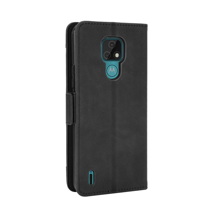 For Motorola Moto E7 Skin Feel Calf Pattern Horizontal Flip Leather Case with Holder & Card Slots & Photo Frame