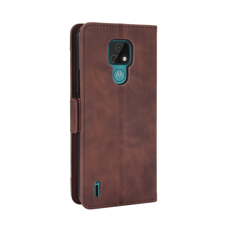 For Motorola Moto E7 Skin Feel Calf Pattern Horizontal Flip Leather Case with Holder & Card Slots & Photo Frame
