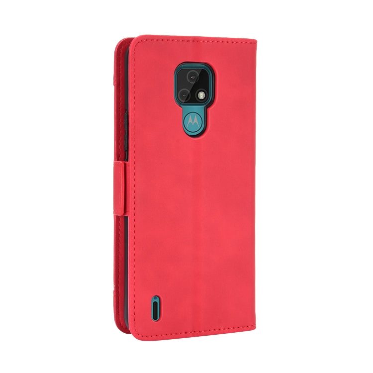 For Motorola Moto E7 Skin Feel Calf Pattern Horizontal Flip Leather Case with Holder & Card Slots & Photo Frame