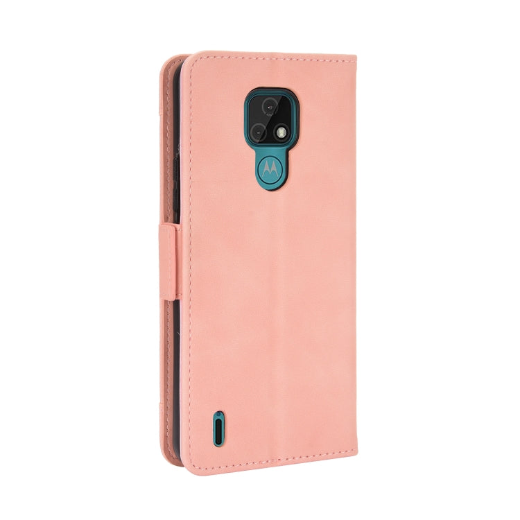 For Motorola Moto E7 Skin Feel Calf Pattern Horizontal Flip Leather Case with Holder & Card Slots & Photo Frame