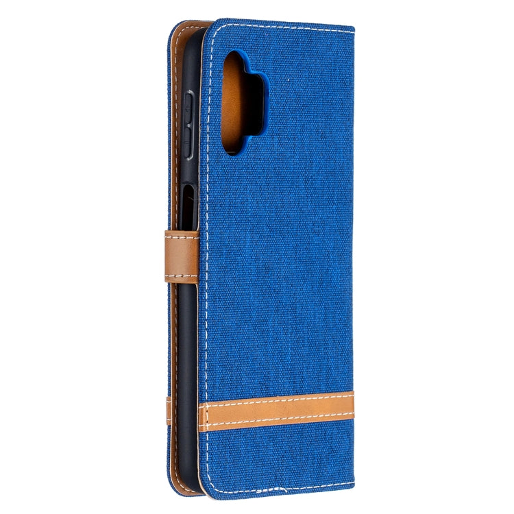 For Samsung Galaxy A32 5G Color Matching Denim Texture Horizontal Flip Leather Case with Holder & Card Slots & Wallet & Lanyard