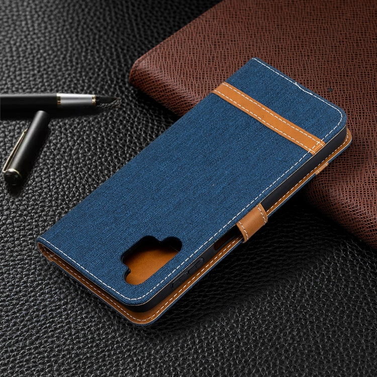 For Samsung Galaxy A32 5G Color Matching Denim Texture Horizontal Flip Leather Case with Holder & Card Slots & Wallet & Lanyard