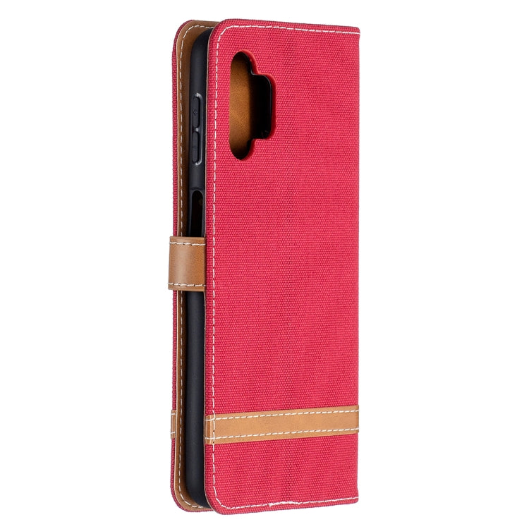 For Samsung Galaxy A32 5G Color Matching Denim Texture Horizontal Flip Leather Case with Holder & Card Slots & Wallet & Lanyard