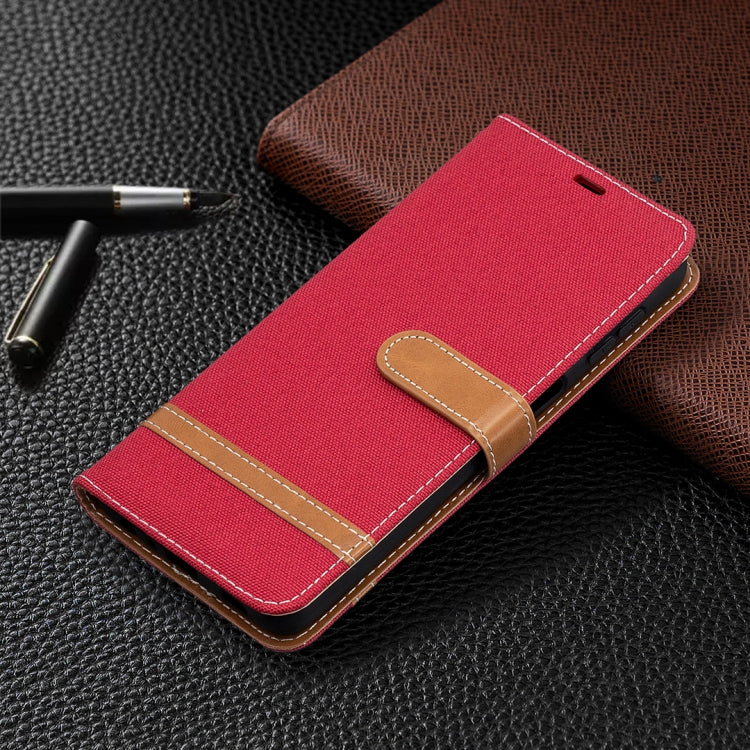 For Samsung Galaxy A32 5G Color Matching Denim Texture Horizontal Flip Leather Case with Holder & Card Slots & Wallet & Lanyard