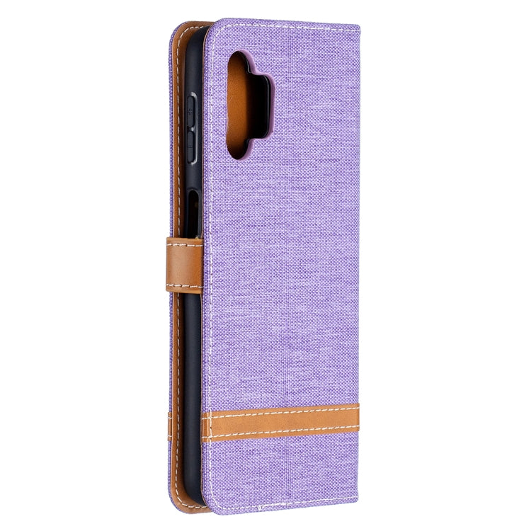 For Samsung Galaxy A32 5G Color Matching Denim Texture Horizontal Flip Leather Case with Holder & Card Slots & Wallet & Lanyard