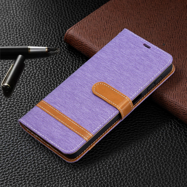 For Samsung Galaxy A32 5G Color Matching Denim Texture Horizontal Flip Leather Case with Holder & Card Slots & Wallet & Lanyard