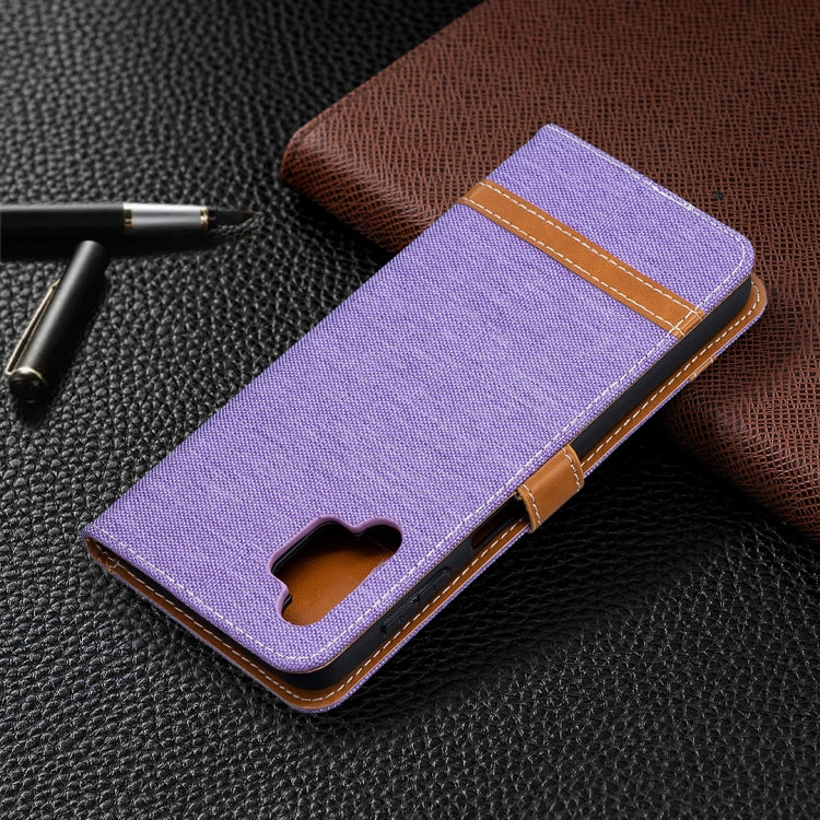 For Samsung Galaxy A32 5G Color Matching Denim Texture Horizontal Flip Leather Case with Holder & Card Slots & Wallet & Lanyard