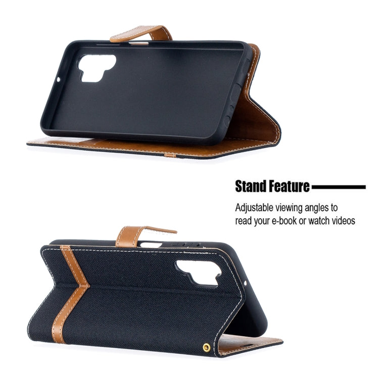 For Samsung Galaxy A32 5G Color Matching Denim Texture Horizontal Flip Leather Case with Holder & Card Slots & Wallet & Lanyard