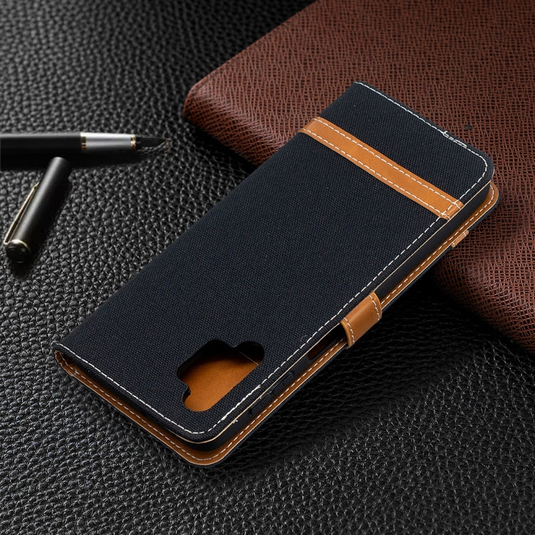 For Samsung Galaxy A32 5G Color Matching Denim Texture Horizontal Flip Leather Case with Holder & Card Slots & Wallet & Lanyard