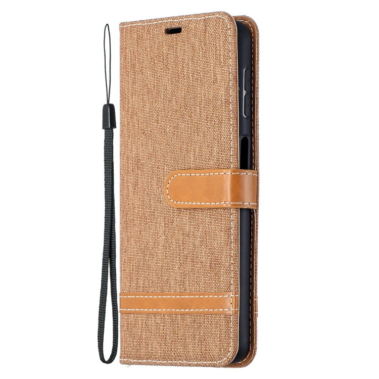For Samsung Galaxy A32 5G Color Matching Denim Texture Horizontal Flip Leather Case with Holder & Card Slots & Wallet & Lanyard