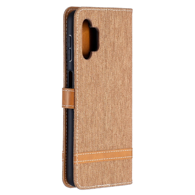For Samsung Galaxy A32 5G Color Matching Denim Texture Horizontal Flip Leather Case with Holder & Card Slots & Wallet & Lanyard