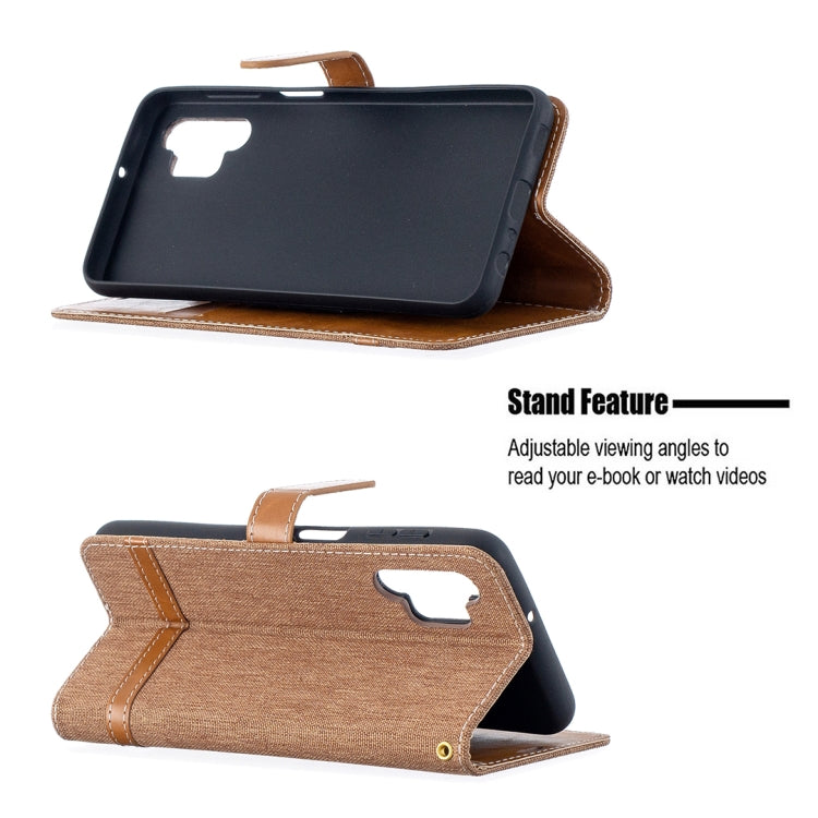 For Samsung Galaxy A32 5G Color Matching Denim Texture Horizontal Flip Leather Case with Holder & Card Slots & Wallet & Lanyard