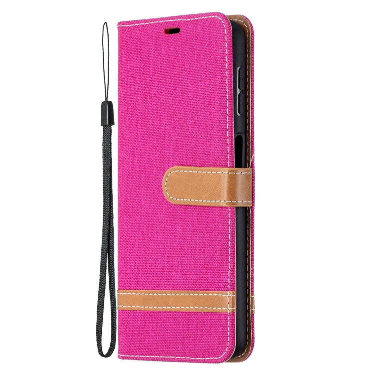 For Samsung Galaxy A32 5G Color Matching Denim Texture Horizontal Flip Leather Case with Holder & Card Slots & Wallet & Lanyard