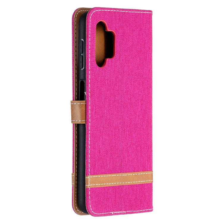 For Samsung Galaxy A32 5G Color Matching Denim Texture Horizontal Flip Leather Case with Holder & Card Slots & Wallet & Lanyard