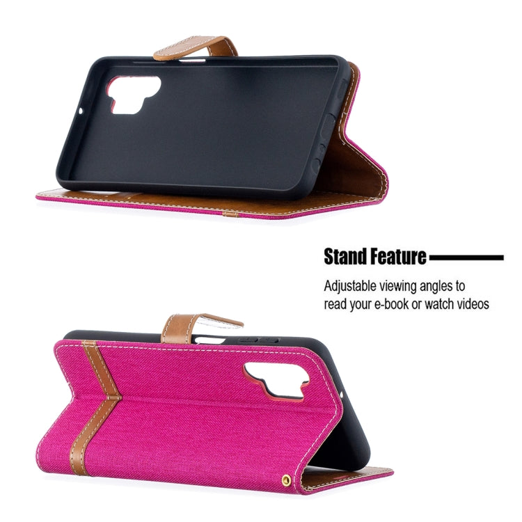 For Samsung Galaxy A32 5G Color Matching Denim Texture Horizontal Flip Leather Case with Holder & Card Slots & Wallet & Lanyard
